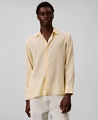 Calvin Klein Men's Solid Linen-Blend Shirt