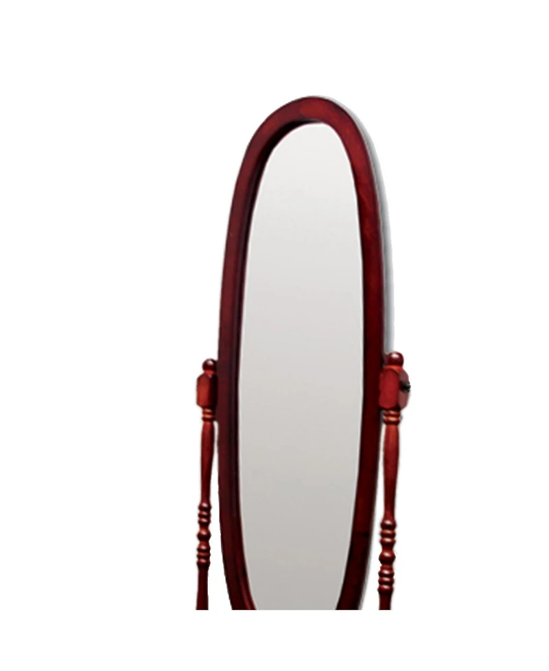 Busdays 59.25" Tall Standing Wooden Floor Mirror, Oval Shape