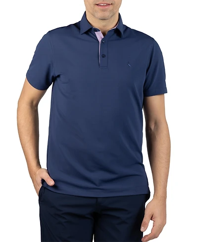 Tailorbyrd Men's Micro Grid Textured Performance Polo Shirt