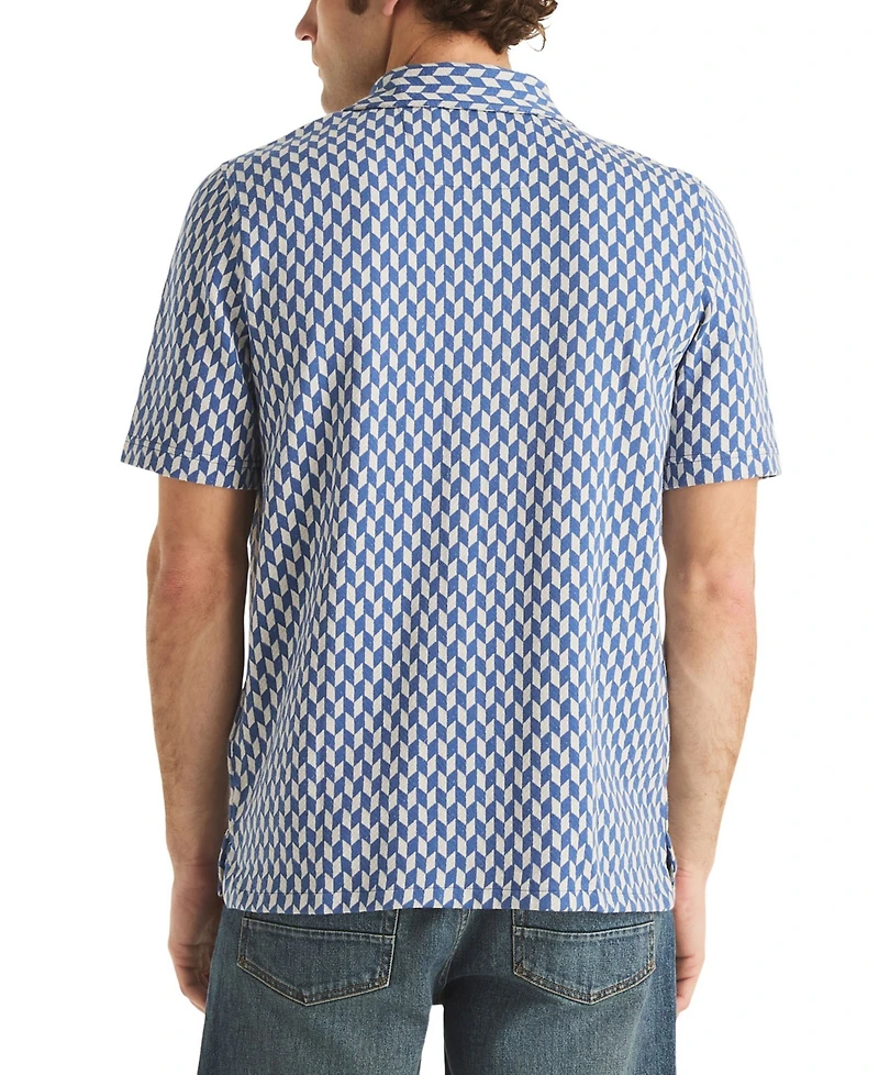 Nautica Men's Short-Sleeve Jacquard Print Shirt
