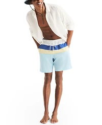 Nautica Men's Full Elastic Color Block Boxer Liner Swimsuit