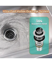 Busdays 17 x 15 Inch 304 Stainless Steel Wall Mounted Hand Sink Nsf Certified Durable Easy to Install