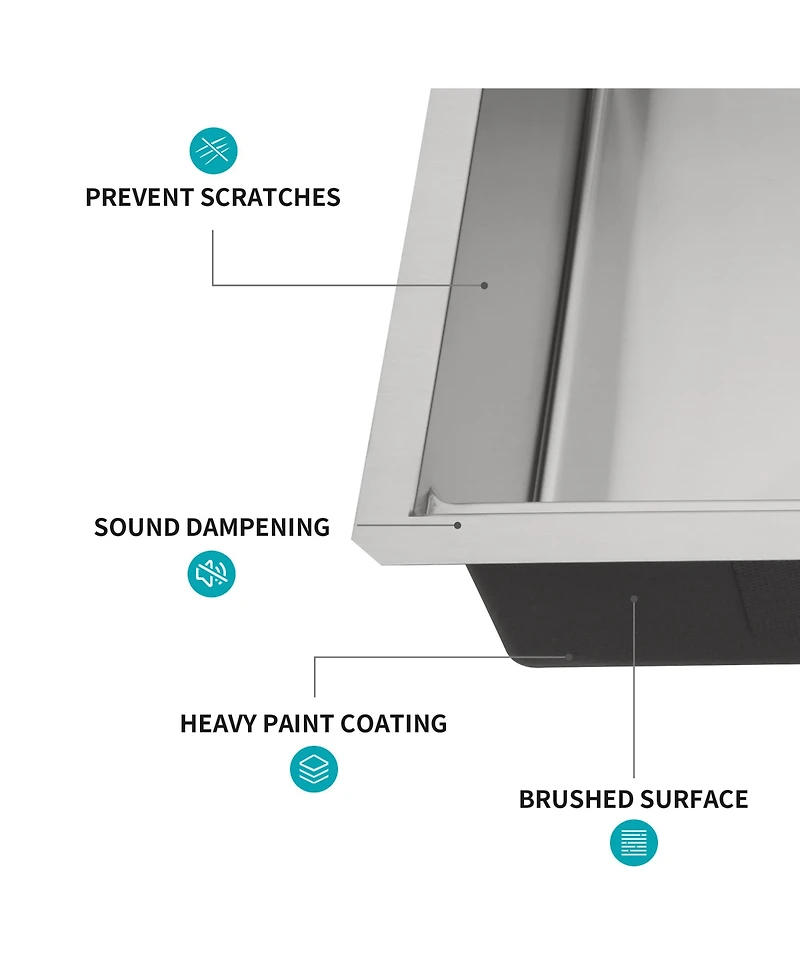 Busdays 45 x 19 x 10 Inch Single Bowl Undermount Workstation Kitchen Sink