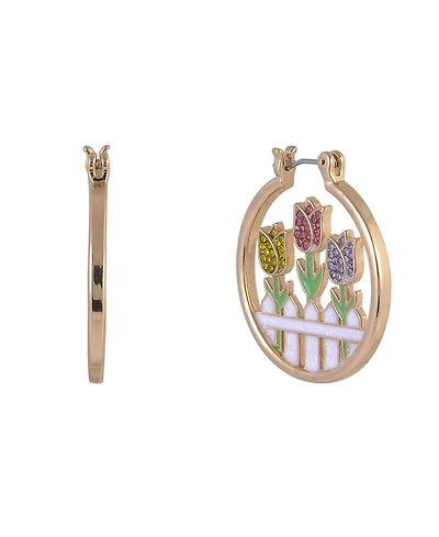 Hallmark Tulip Theme Hoop Earrings