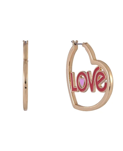 Hallmark Heart Shaped Hoop Earrings Brass Material