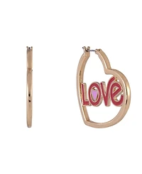Hallmark Heart Shaped Hoop Earrings Brass Material