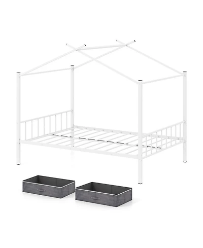 Gouun Full Kids House Bed Frame with Storage Drawers