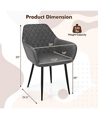 Sugift Leisure Dining Chairs Set of Two with Curved Backrest