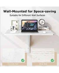 Sugift 31.5 x 23.5 Inch Wall Mounted Folding Table for Small Spaces