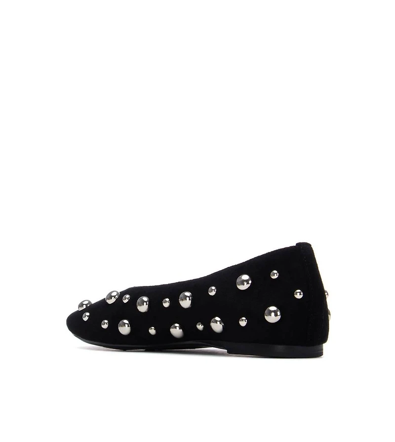 Xti Women's Suede Studded Ballet Flats