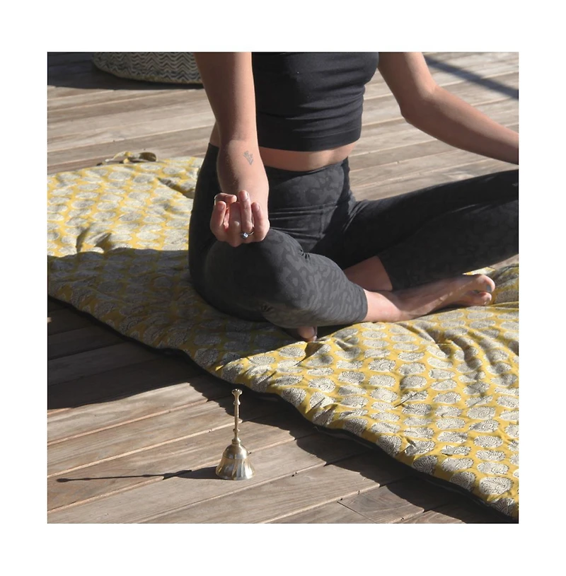 Verve Culture Block Print Yoga Mat and towel