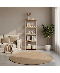 Yigii 3-Tier Bookshelf Compact Display Rack Modern Minimalist Wood Storage for Living Room Bedroom Home Office