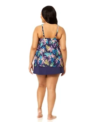 Island Escape Plus Tropical Printed Underwire Tankini Top, Macy's Exclusive