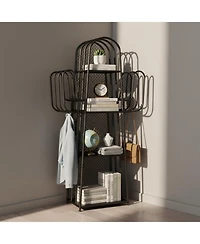 Yigii 4-Tier Cactus Ladder Bookshelf Metal Storage Organizer for Small Spaces Bedroom Office