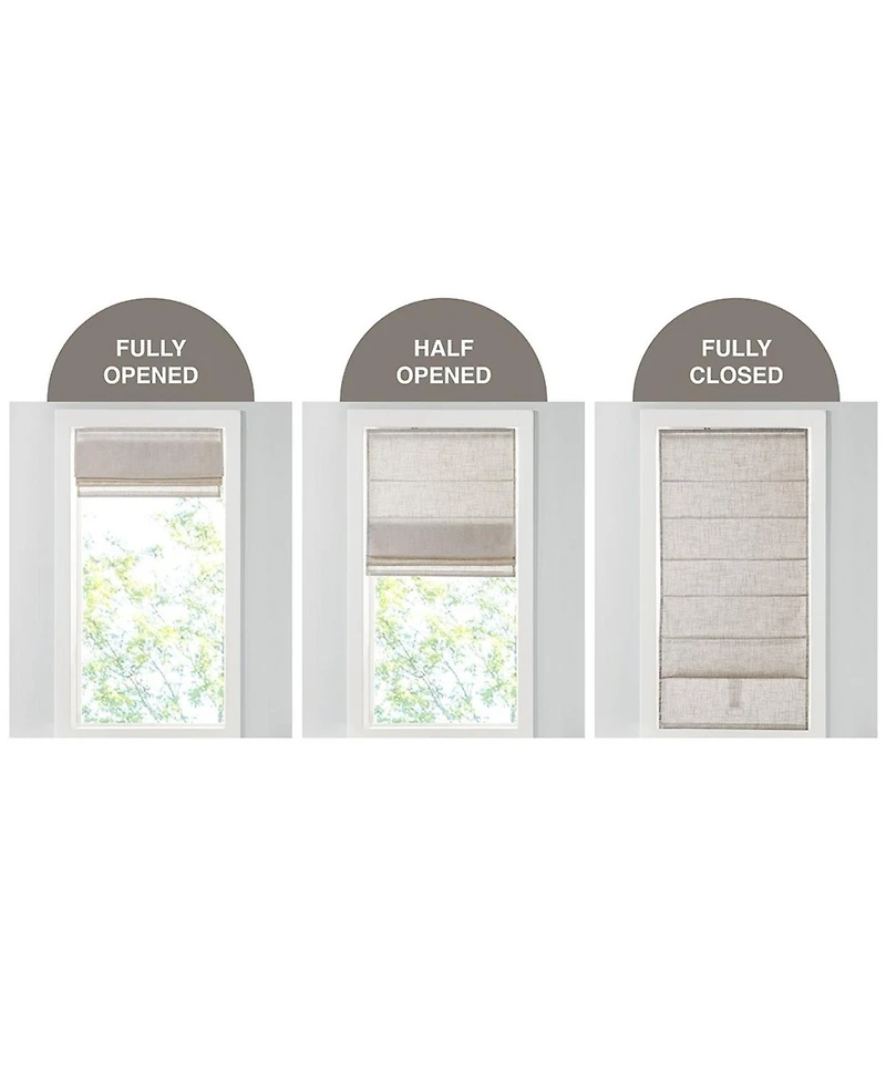 Laoties Linen Blend Total Blackout Flat Fold Cordless Roman Shade