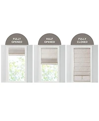 Laoties Linen Blend Total Blackout Flat Fold Cordless Roman Shade