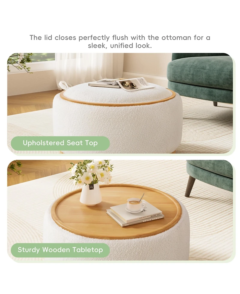 Rainsken 29" Round Storage Ottoman