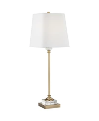 Regency Hill Julia 29 1/2" Tall Skinny Buffet Traditional End Table Lamp Usb Dimmer Gold Finish Crystal Living Room Charging