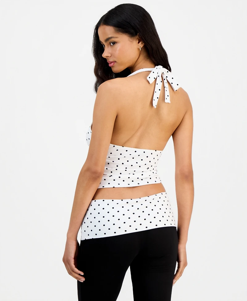 Just Polly Juniors' Cropped Halter Top