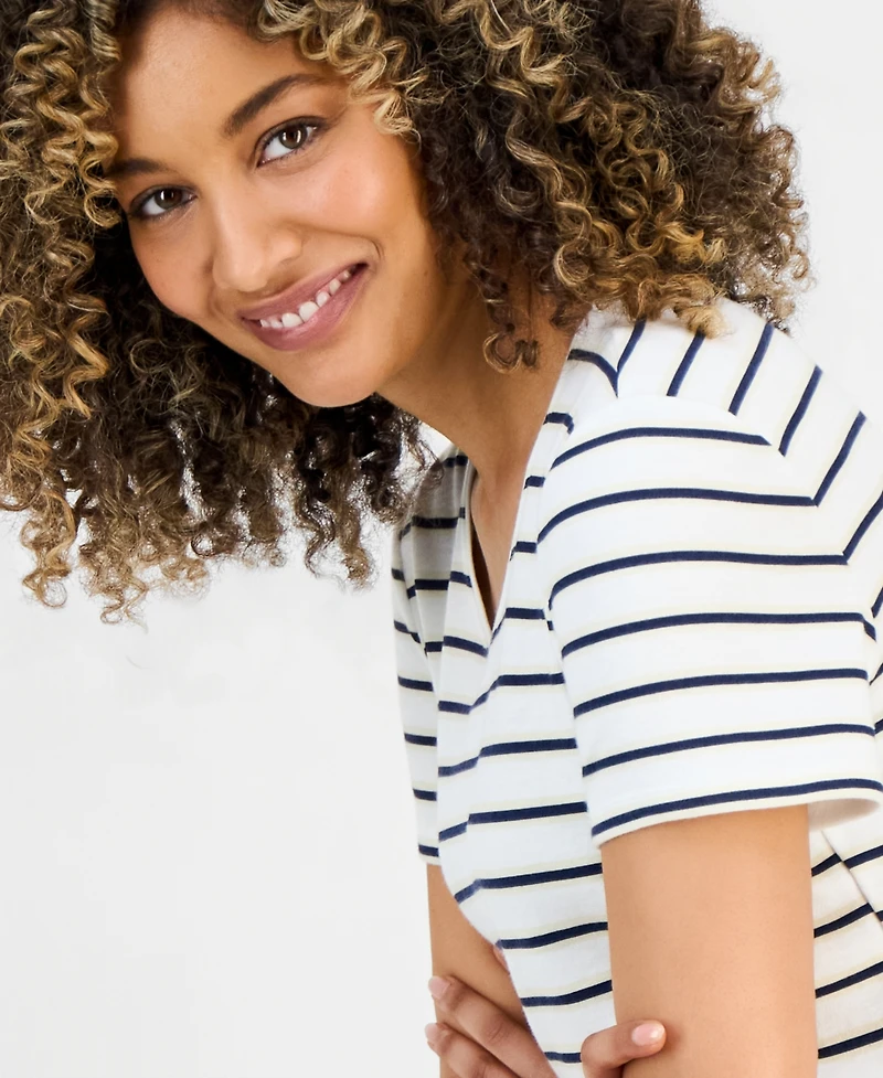 Style & Co Petite Scoop-Neck Short-Sleeve Top, Macy's Exclusive