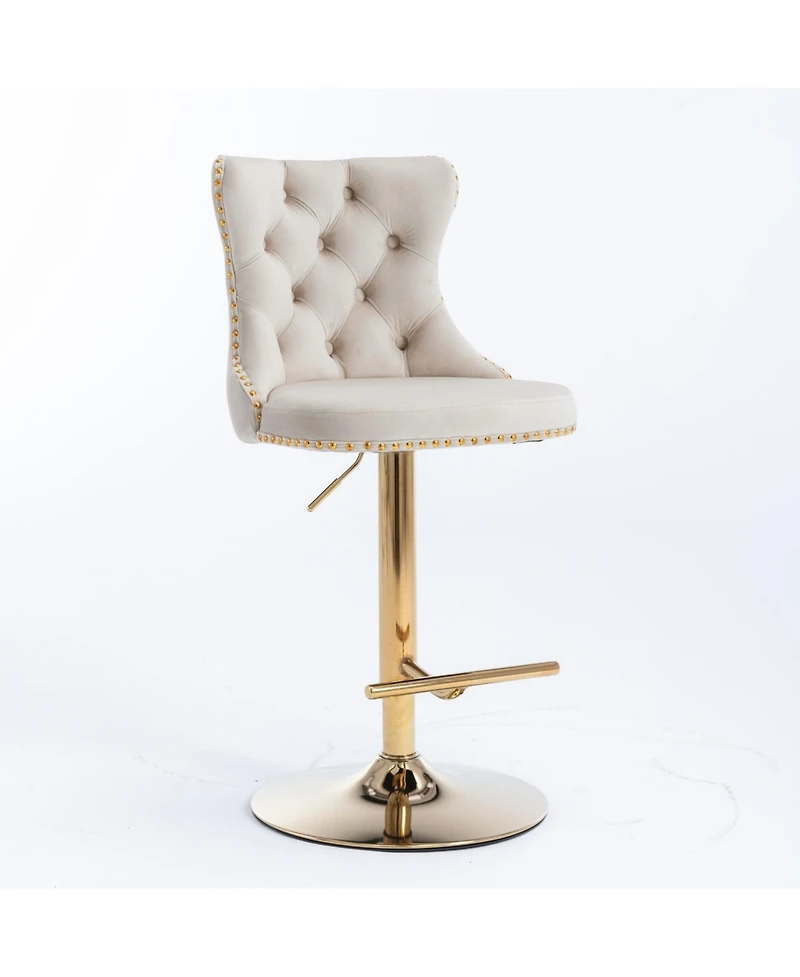 Rainsken Velvet Swivel Bar Stools Set of 2