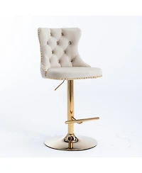 Rainsken Velvet Swivel Bar Stools Set of 2