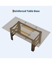 gaomon Wood Farmhouse Dining Table for 6-8, Heavy Duty Large Kitchen Table, 70.87" Long Rectangular Dining Room Tables