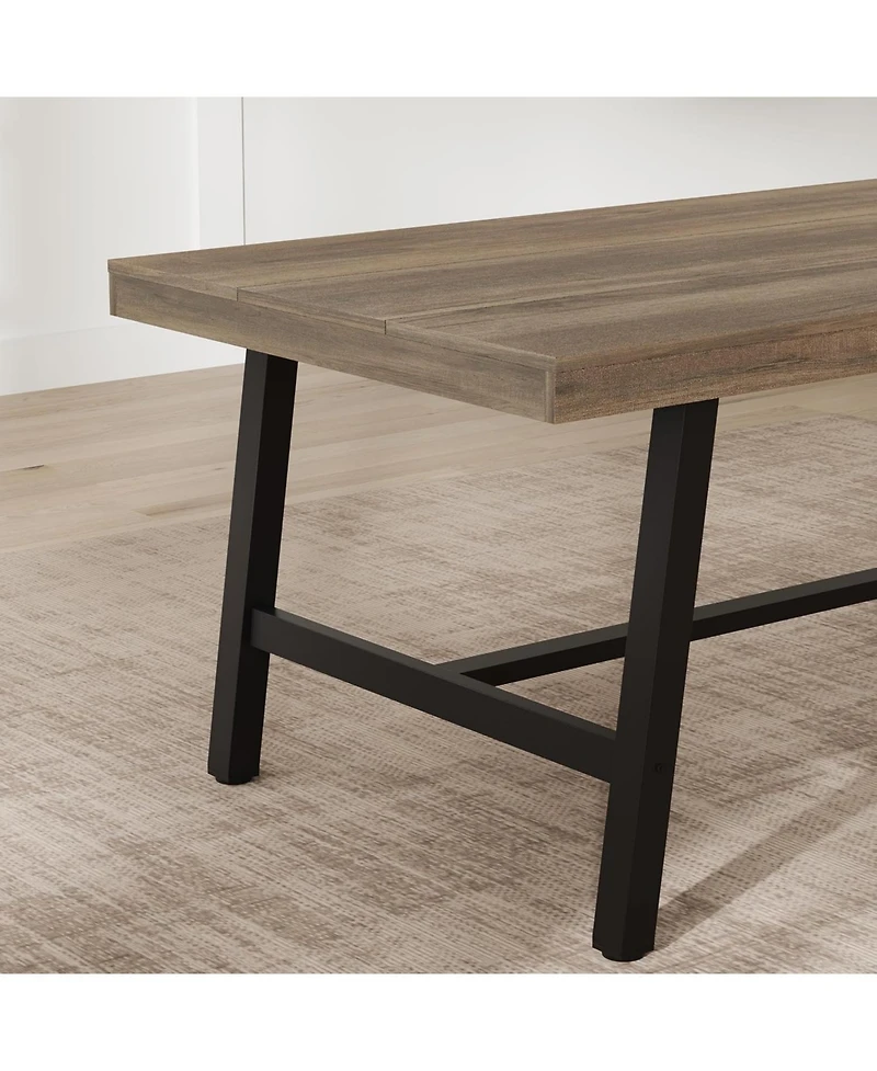 gaomon Industrial Dining Table for 4-6 People, 63" Long Kitchen Table with Sturdy Metal Frame, Rectangular Counter for Dinner, Kitchen, Dining Room