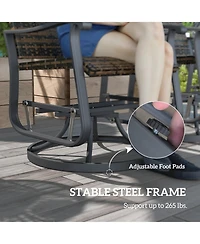 Outsunny Outdoor Glider Chair Set Wicker Swivel Patio