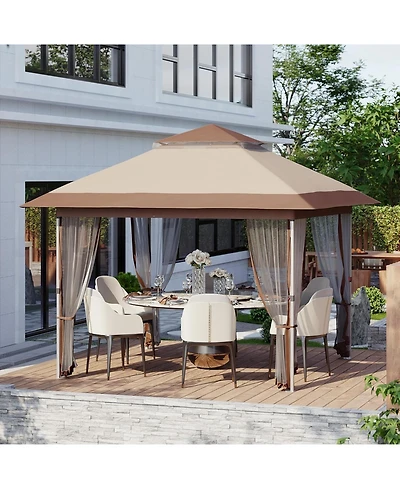 gaomon Pop Up Gazebo, Outdoor Canopy Tent with Mosquito Netting, Curtains
