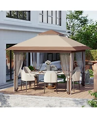 gaomon Pop Up Gazebo, Outdoor Canopy Tent with Mosquito Netting, Curtains