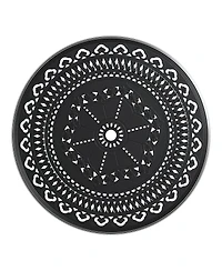 Clihome 39.37-inch Cast Aluminum Patio Dining Table With Frame and Umbrella Hole