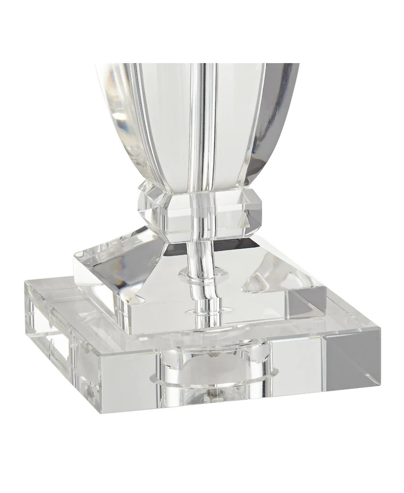 Vienna Full Spectrum Sherry 25" High Modern Table Lamp Usb Dimmer Crystal Single Gray Shade Living Room Charging Bedroom Bedside