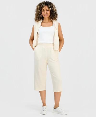 Style & Co Petite Luxsoft Fleece French Terry Capri Pants, Macy's Exclusive
