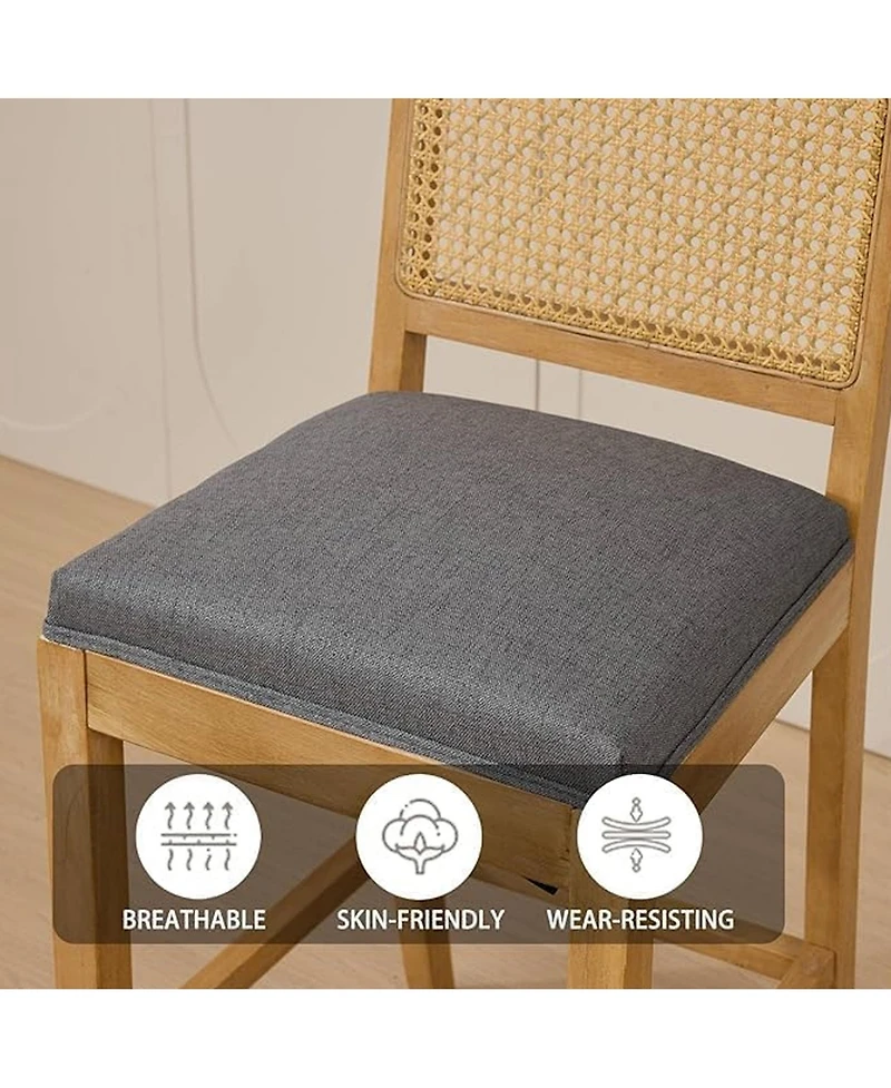 Rainsken Rattan Bar Stools Set of 2