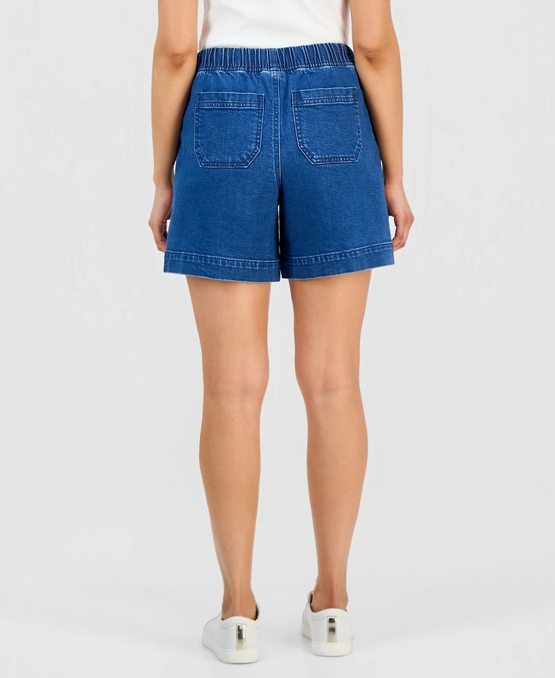 Style & Co Petite Pull-On High-Rise Denim Shorts, Macy's Exclusive