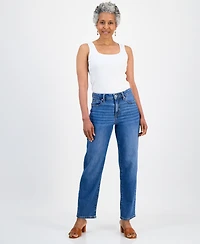 Style & Co Petite Mid-Rise Relax Straight-Leg Jeans, Macy's Exclusive