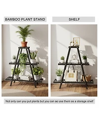 Yigii 3 Tier Plant Stand Indoor Outdoor 8 Potted Flower Holder Ladder Rack Sturdy Modern Country Design