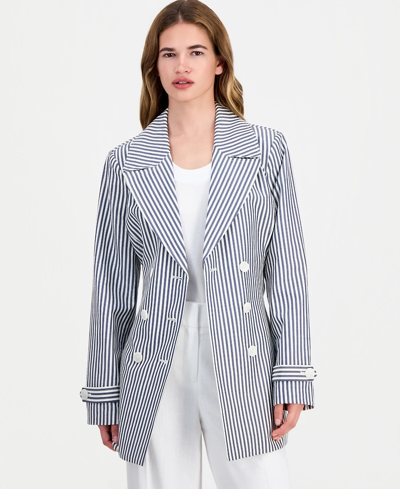 Tahari Asl Petite Seersucker Wrap Jacket