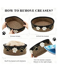 Yigii 3 Rectangular Woven Rope Storage Baskets for Home Organization