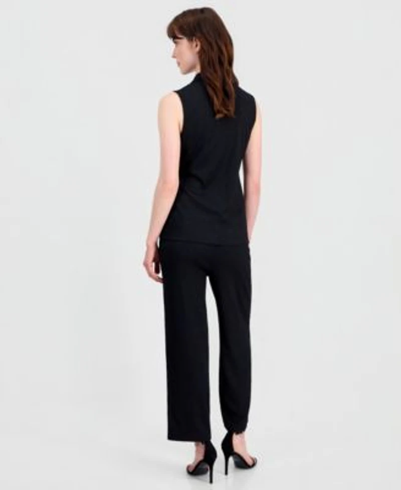 Anne Klein Sleeveless Wrap Top Pull On Pants