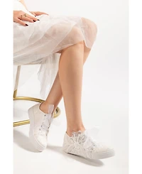 Forever & Always Shoes Women's Lora Bridal Lace Sneaker