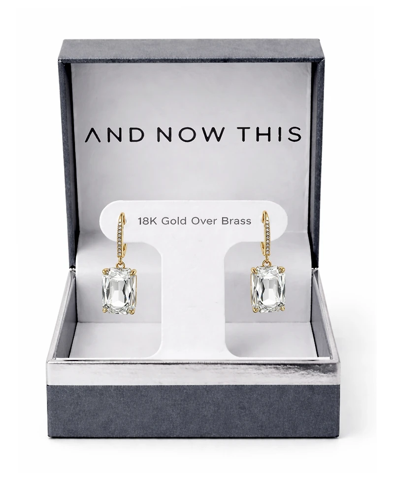 And Now This Clear Crystal Drop Leverback Earrings