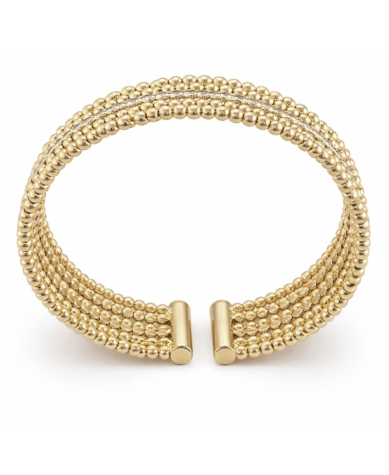 And Now This Clear Cubic Zirconia Beaded Bangle Bracelet