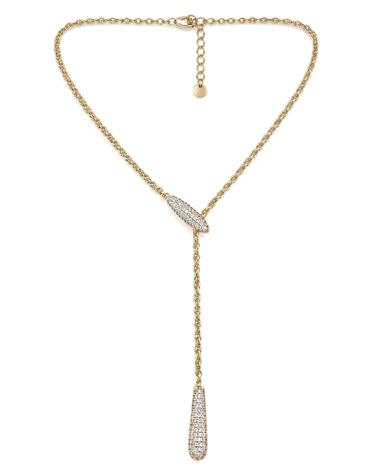 And Now This Clear Cubic Zirconia Lariat Necklace