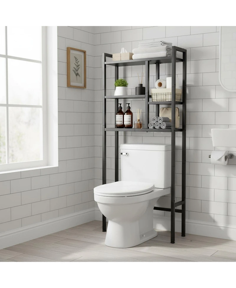 Yigii 3-tier Over-the-Toilet Storage Rack Space-Saving Bathroom Organizer Multi-Functional Shelf