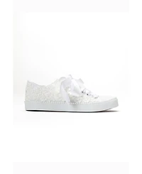 Forever & Always Shoes Women's Marvelle Pearl Lace Bridal Sneaker