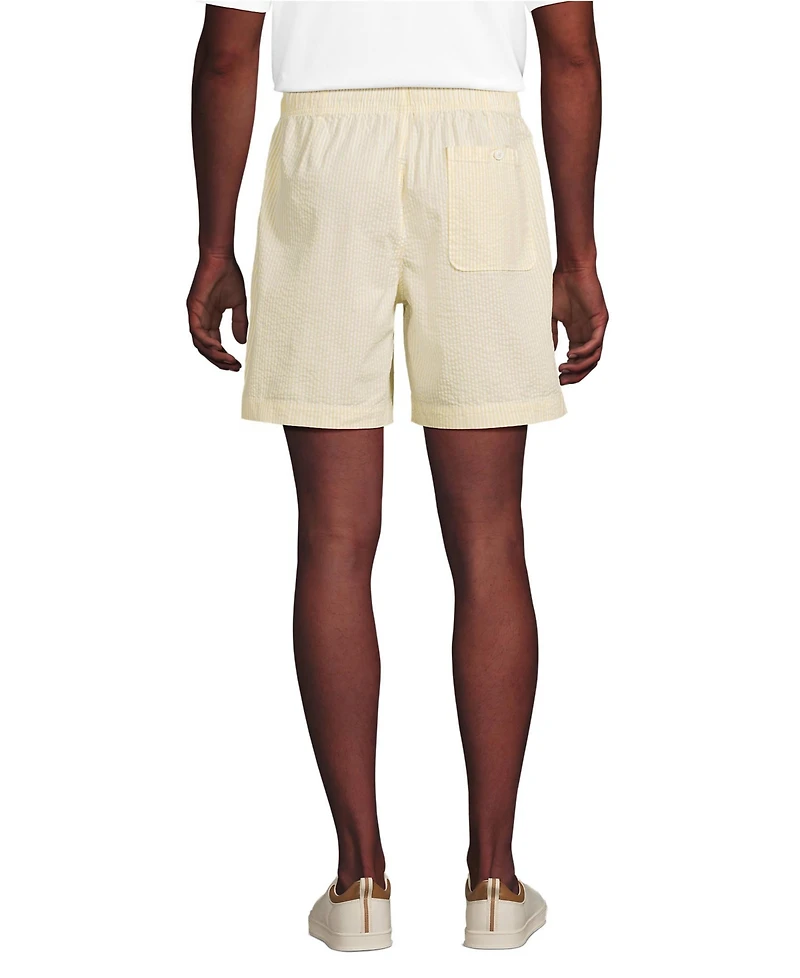 Lands' End Men's 7" Seersucker Pull On Deck Short