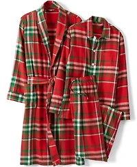 Lands' End Men's Flannel 3 Piece Pajama Set