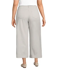 Lands' End Women's Knockabout Chino High Rise 5 Pocket Wide Leg Crop Pants